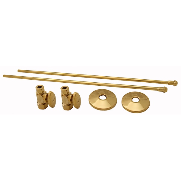 Brass 3/8" x 20" Lavatory Supply & 3/8" x 5/8" Straight Stop Kit